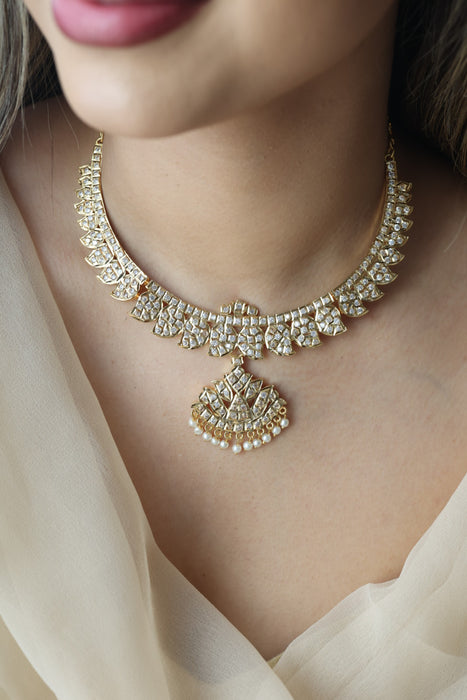 Heritage gold plated simple mango short necklace H456