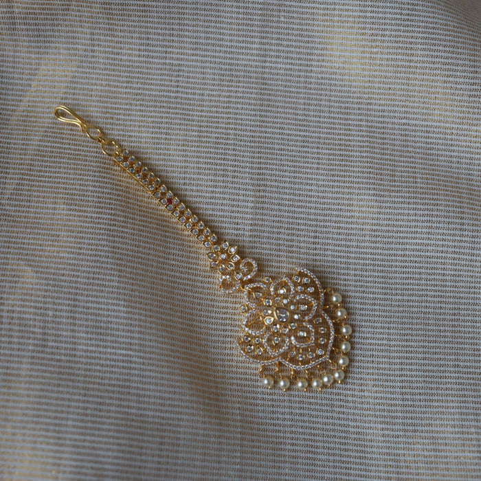 Heritage gold plated white tone tikka TH287