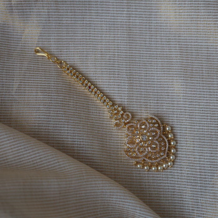 Heritage gold plated white tone tikka TH287