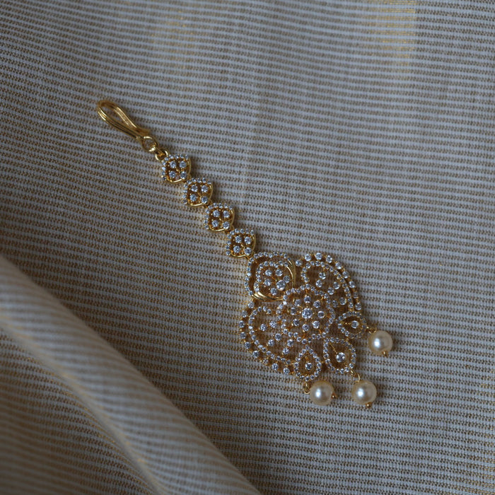 Heritage gold plated white tone tikka TH221