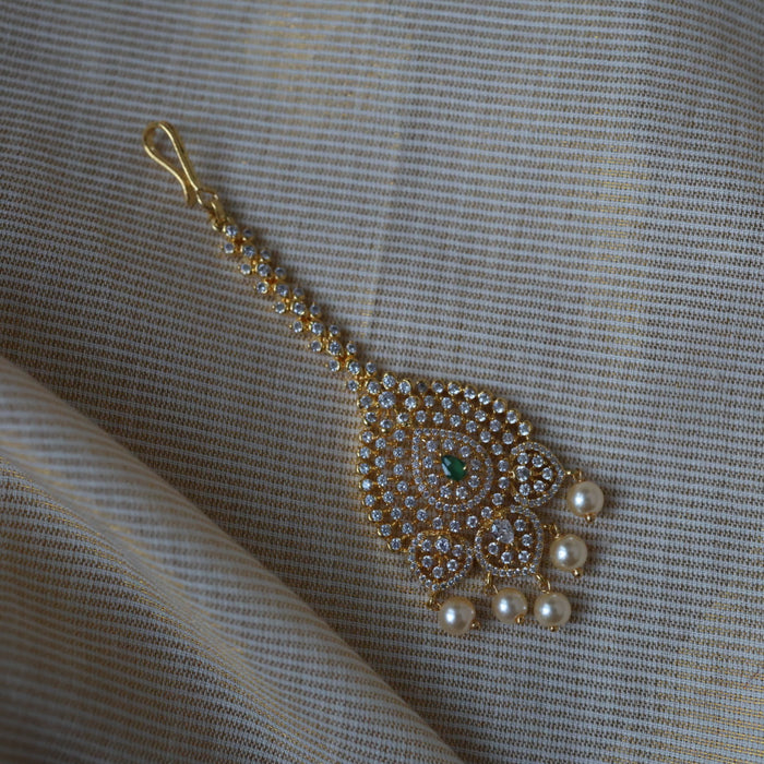 Heritage gold plated white tone tikka TH221