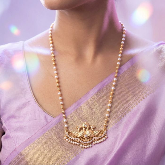 Heritage gold plated padakam necklace HP702