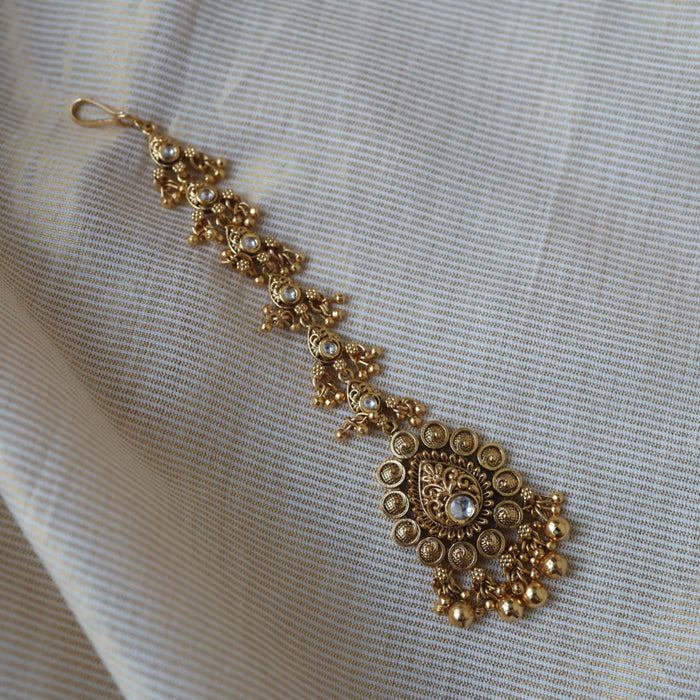 Antique gold stone maang tikka TA1345