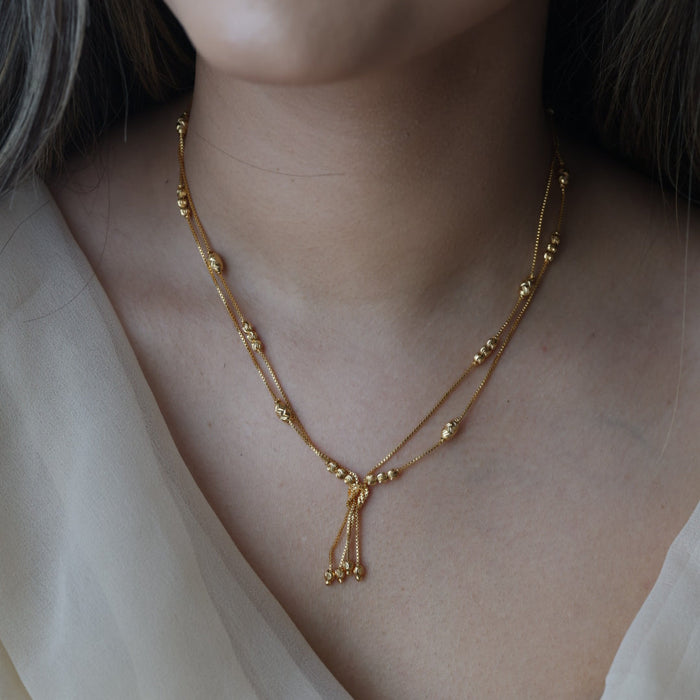 Heritage gold plated simple short necklace HC001
