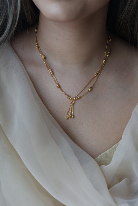 Heritage gold plated simple short necklace HC001