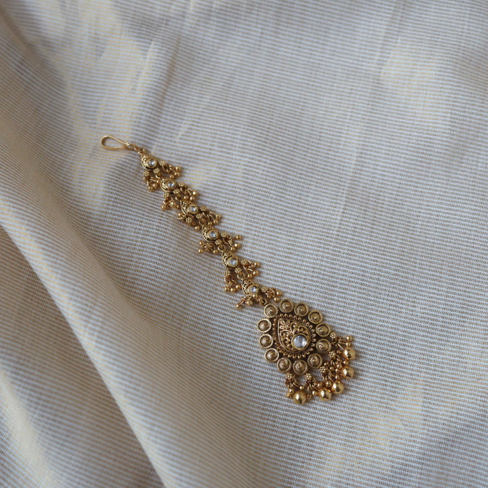 Antique gold stone maang tikka TA1345
