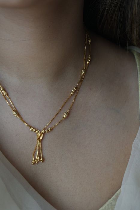 Heritage gold plated simple short necklace HC001