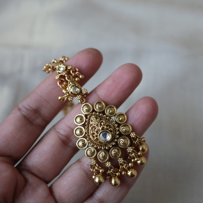 Antique gold stone maang tikka TA1345
