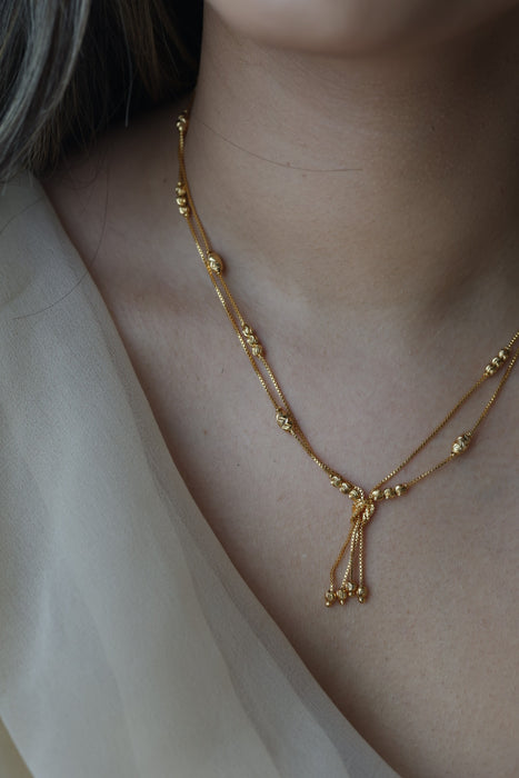 Heritage gold plated simple short necklace HC001