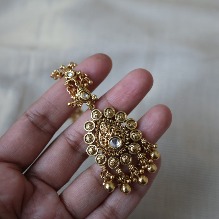Antique gold stone maang tikka TA1345