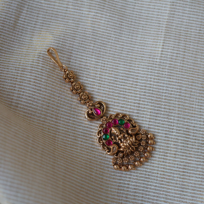 Antique ruby green stone maang tikka TA1466