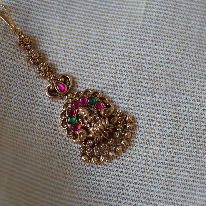 Antique ruby green stone maang tikka TA1466
