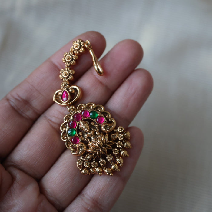 Antique ruby green stone maang tikka TA1466