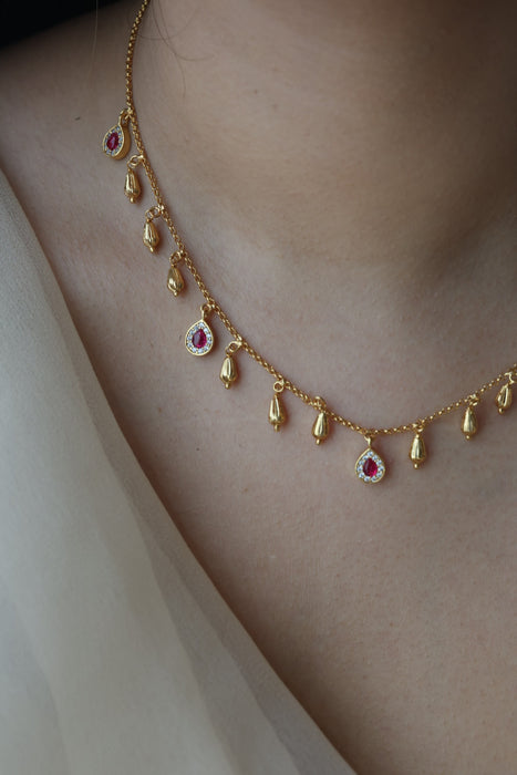 Heritage gold plated simple short necklace HS243