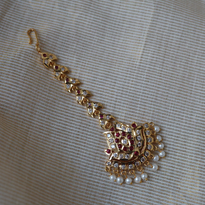 Heritage gold plated ruby white tikka TH2323