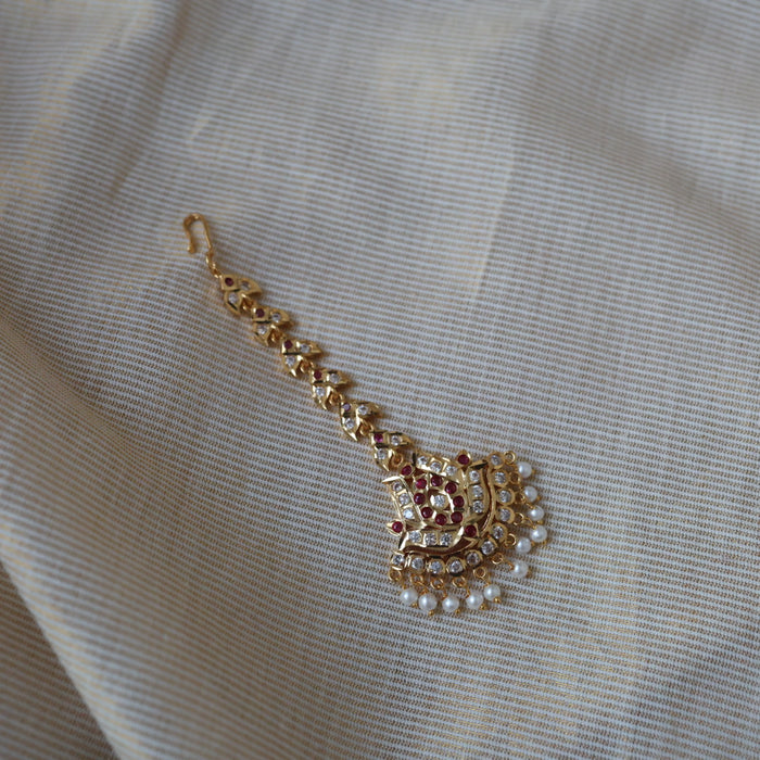 Heritage gold plated ruby white tikka TH2323