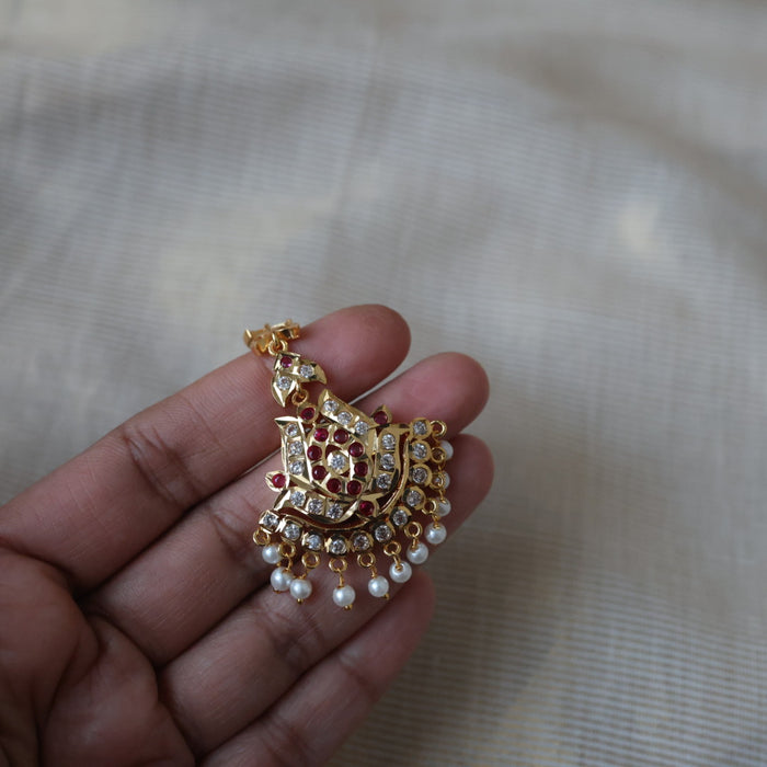 Heritage gold plated ruby white tikka TH2323
