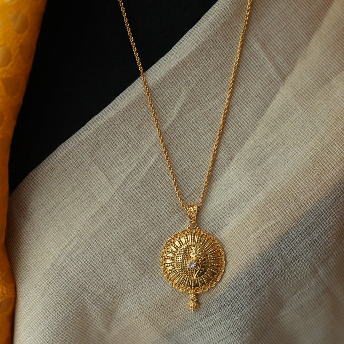 Heritage gold plated padakam long chain HC7611