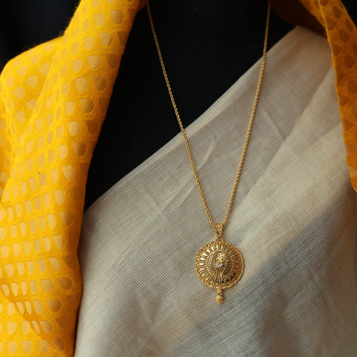 Heritage gold plated padakam long chain HC7611