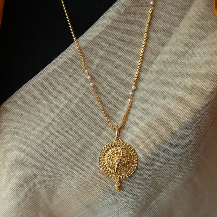 Heritage gold plated padakam long chain HC7645