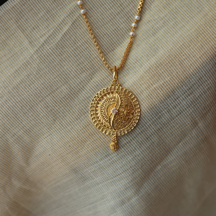 Heritage gold plated padakam long chain HC7645