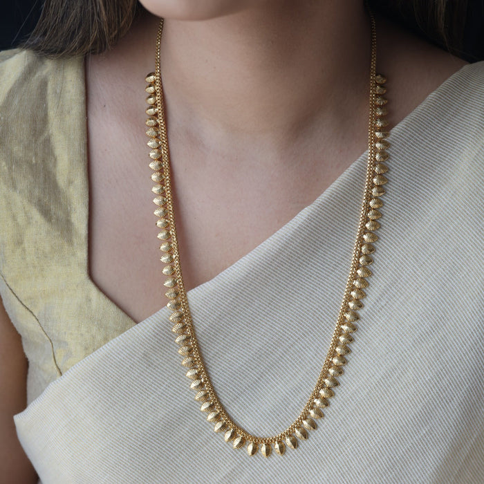 Heritage gold plated simple long necklace HL891
