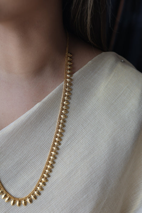 Heritage gold plated simple long necklace HL891