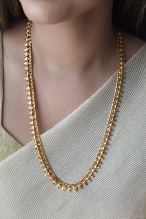 Heritage gold plated simple long necklace HL662