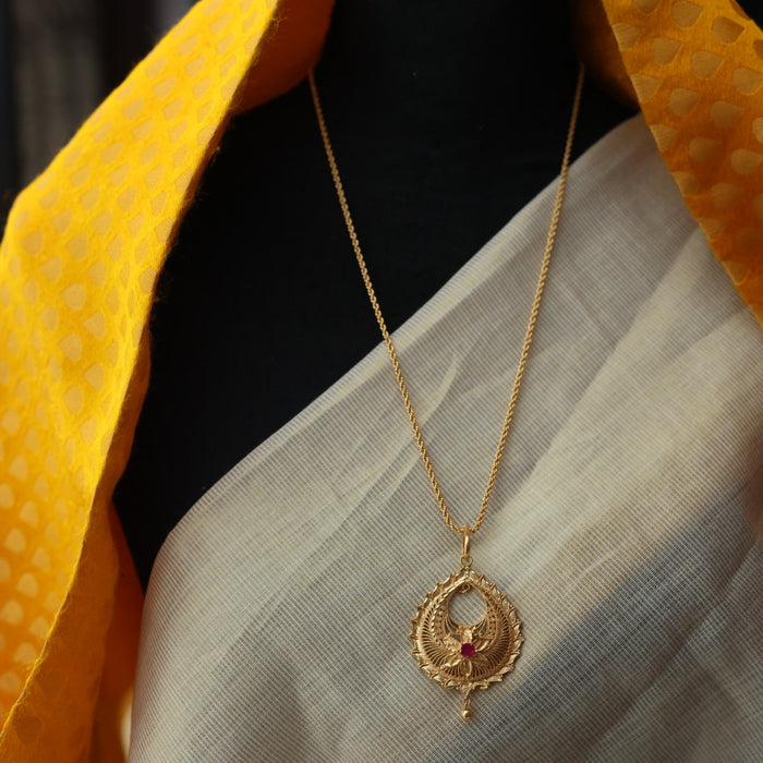 Heritage gold plated padakam long chain HC7619