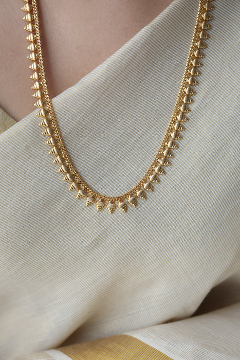 Heritage gold plated simple long necklace HL662