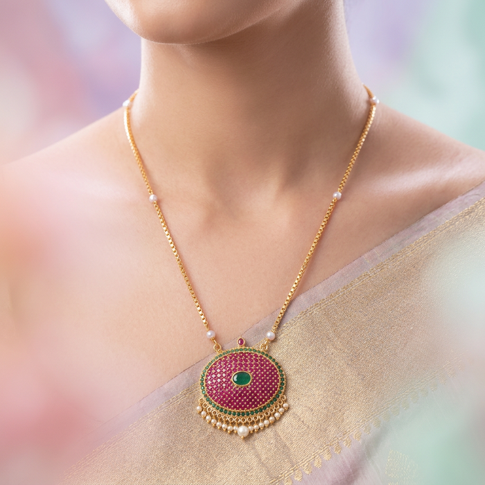 Heritage gold plated padakam long chain HP7678