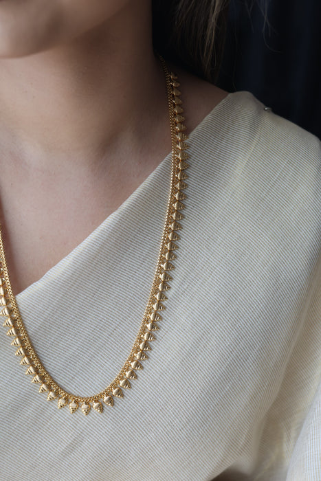 Heritage gold plated simple long necklace HL662