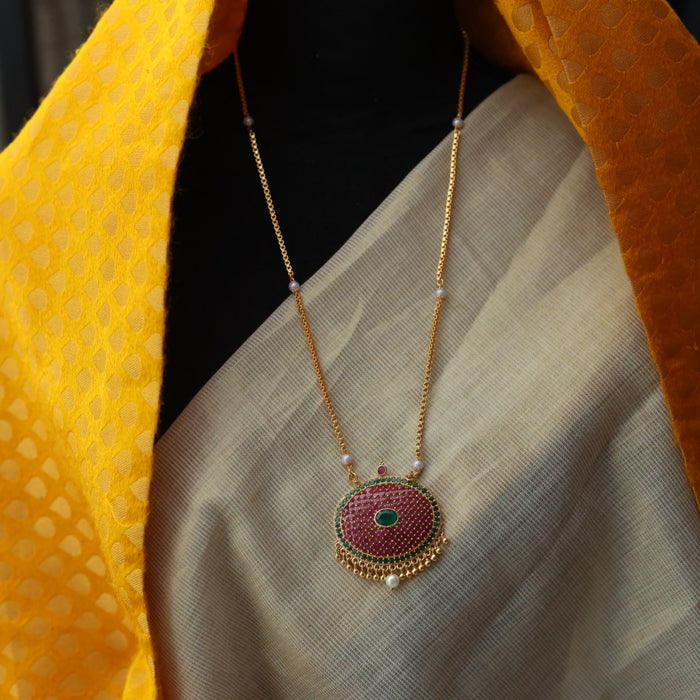 Heritage gold plated padakam long chain HP7678