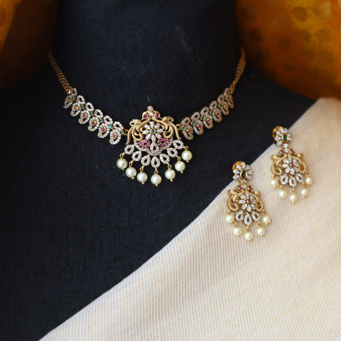 Antique choker necklace with earrings CCB1321