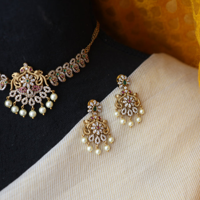 Antique choker necklace with earrings CCB1321