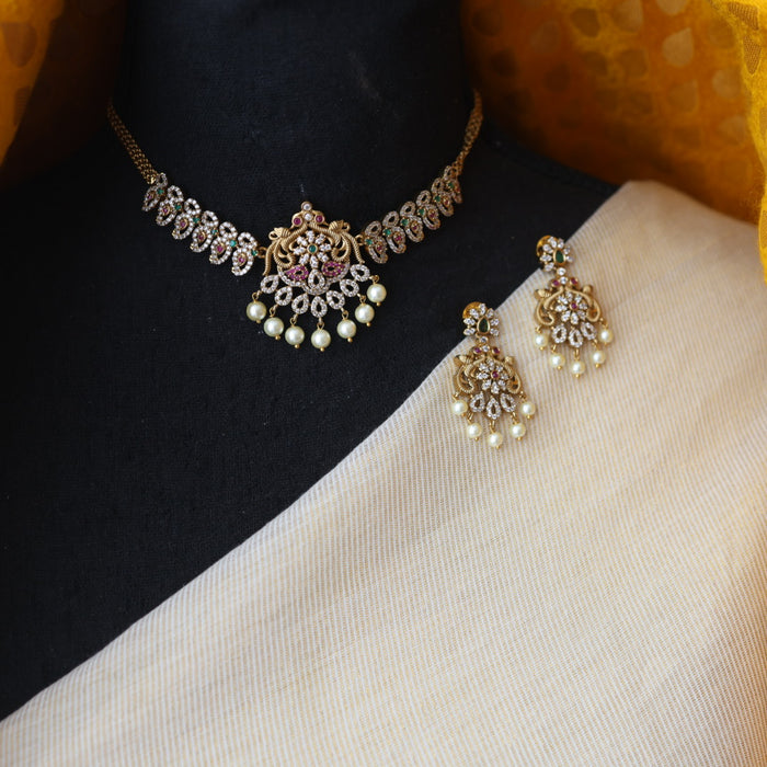 Antique choker necklace with earrings CCB1321