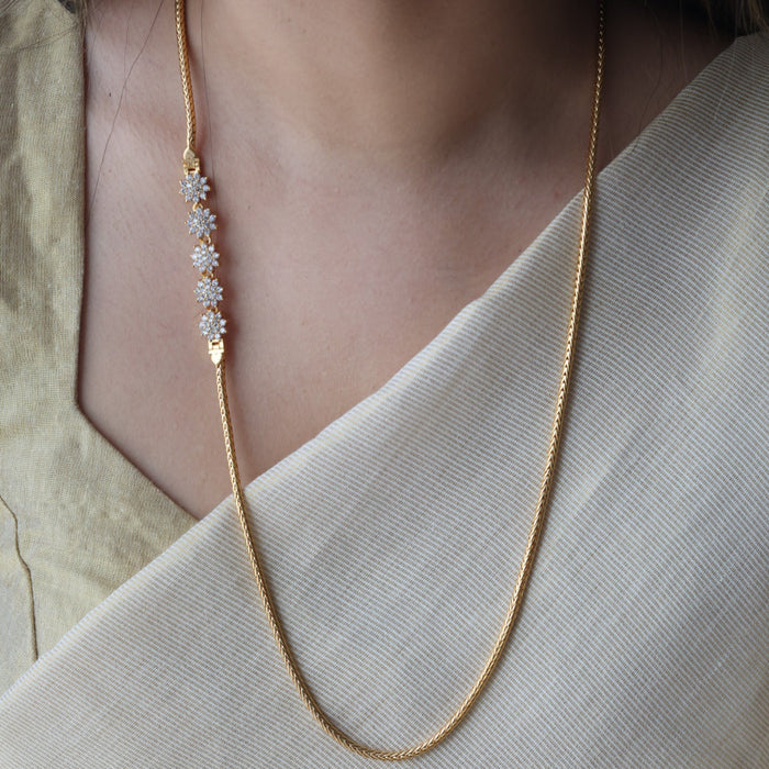Heritage gold plated white stone kodi chain HC7993