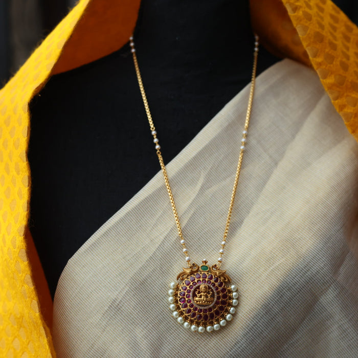 Heritage gold plated padakam long chain HP7624
