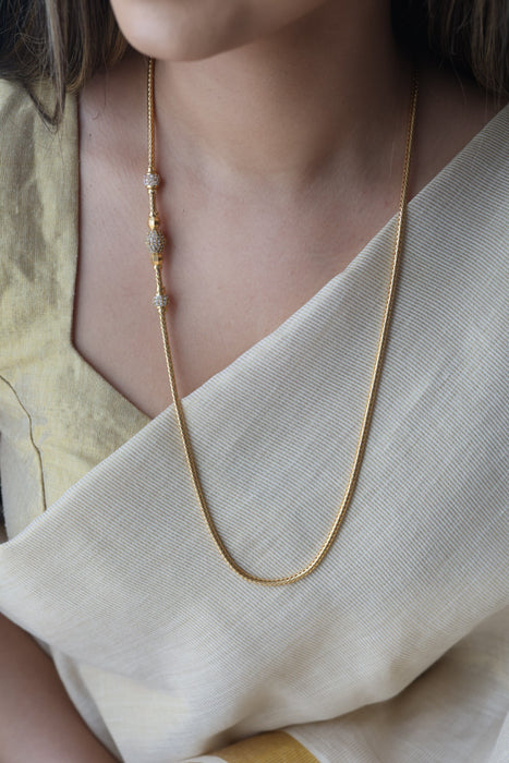 Heritage gold plated white stone kodi chain HC1983