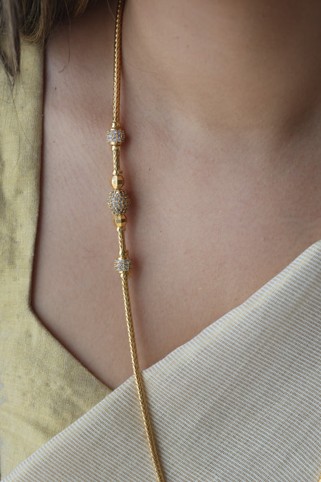 Heritage gold plated white stone kodi chain HC1983