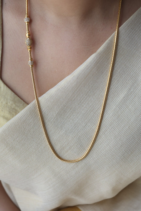 Heritage gold plated white stone kodi chain HC1983
