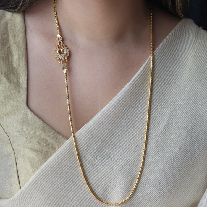 Heritage gold plated white stone kodi chain HC723