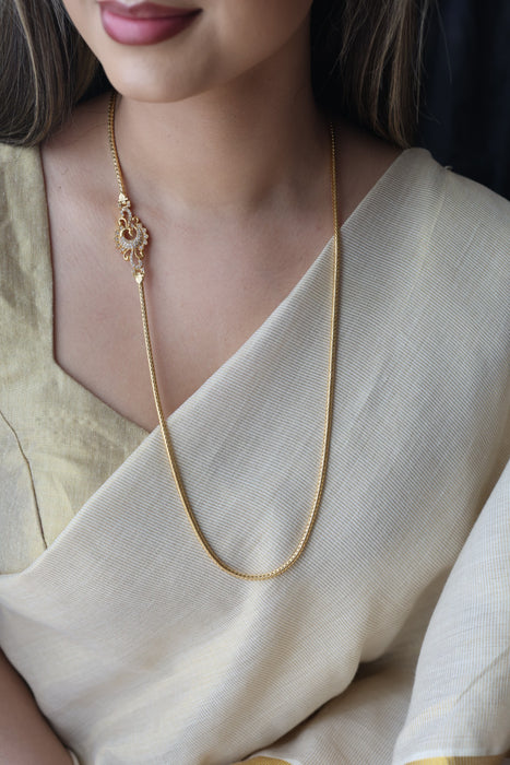 Heritage gold plated white stone kodi chain HC723