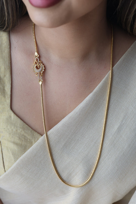 Heritage gold plated white stone kodi chain HC723