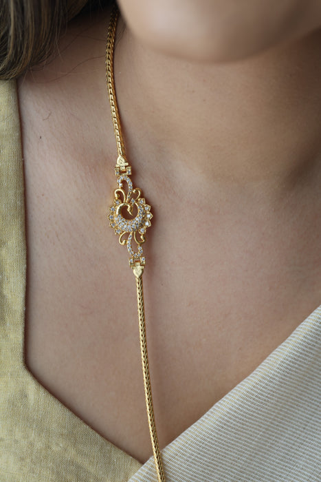 Heritage gold plated white stone kodi chain HC723