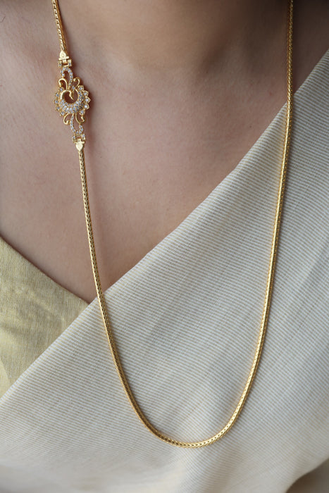 Heritage gold plated white stone kodi chain HC723