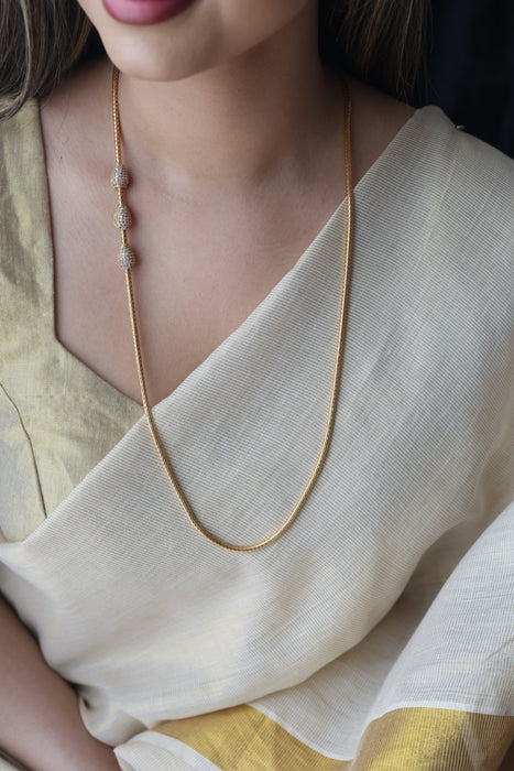 Heritage gold plated white stone kodi chain HC2819