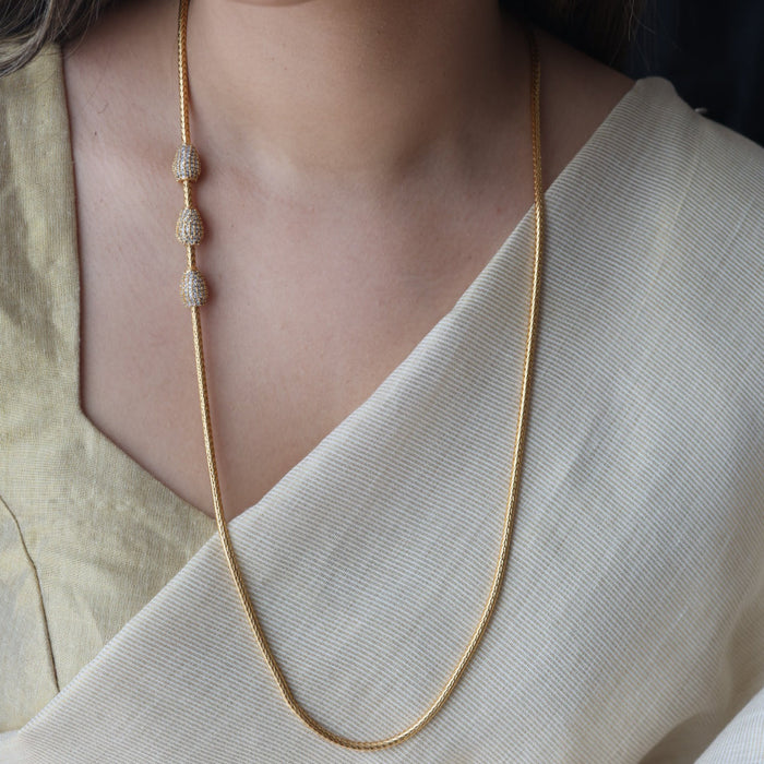 Heritage gold plated white stone kodi chain HC2819