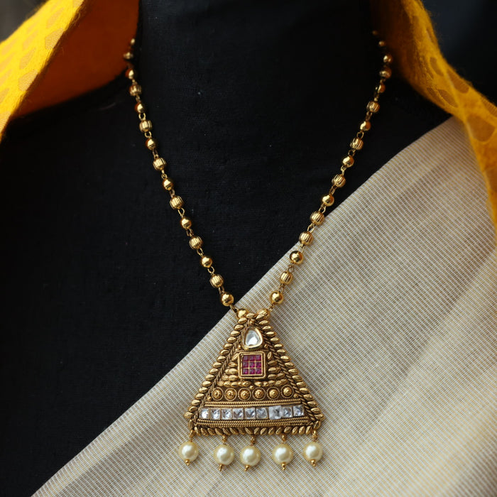 Antique pendant short necklace with earrings PEN2311