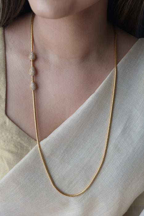Heritage gold plated white stone kodi chain HC2819
